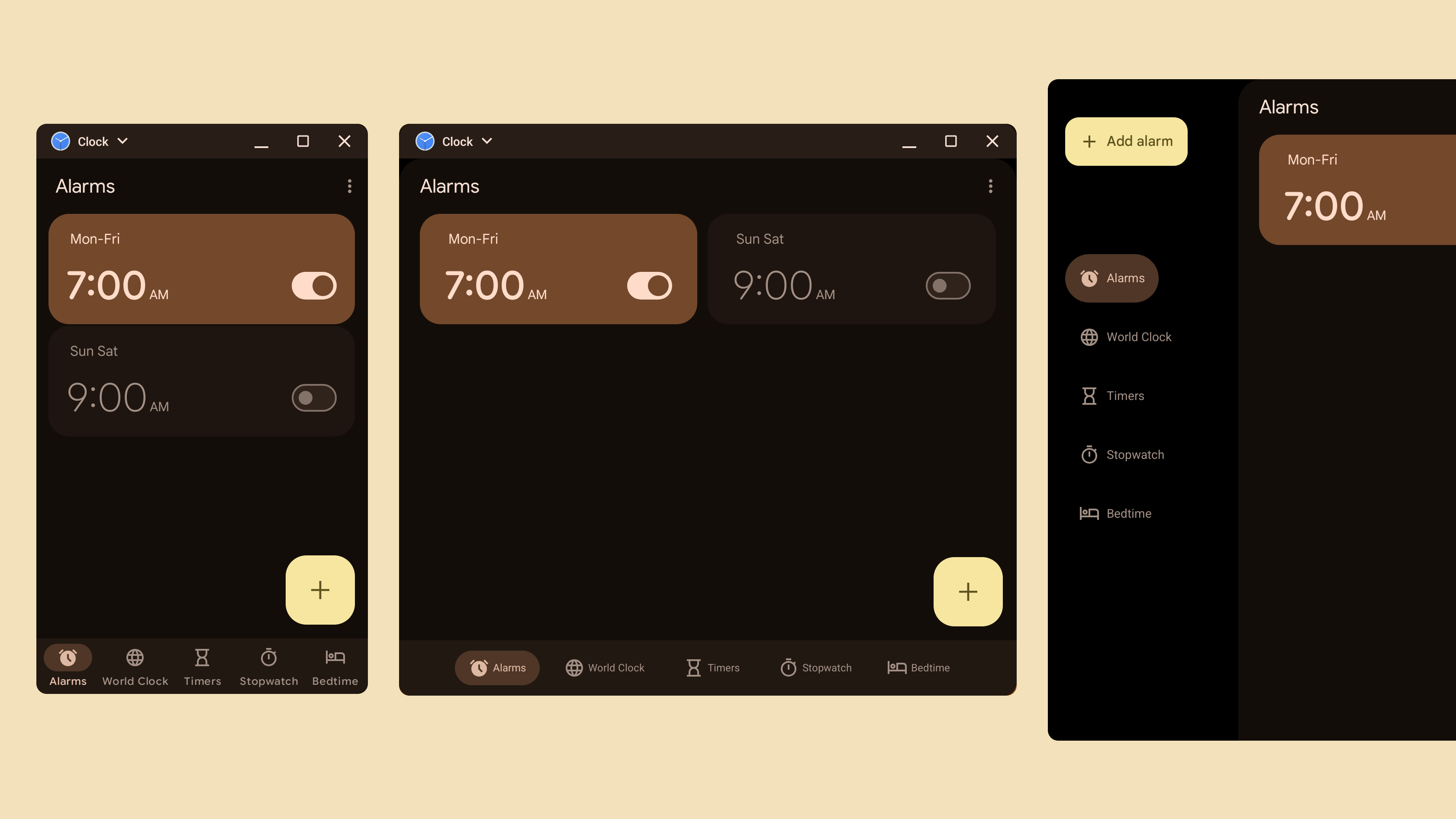 clock app using adaptive nav